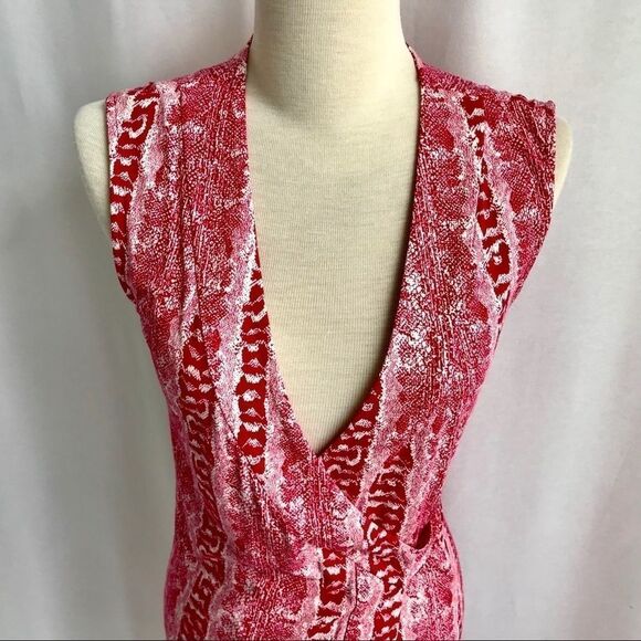 Diane Von Furstenberg Red/Pink Wrap Dress Size 2 - Picture 3 of 11